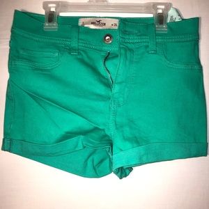 Hollister soft green high waster shorts